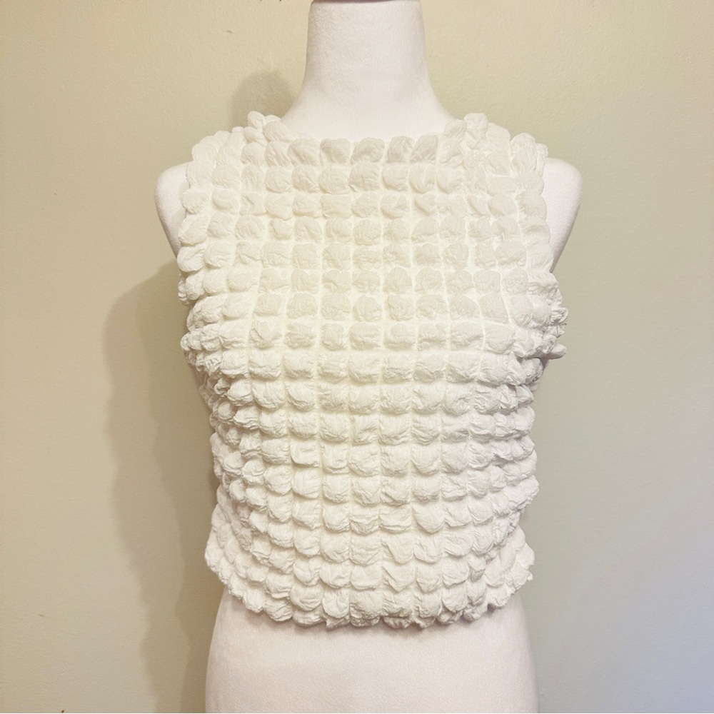 Bubble Popcorn Crop Top - Size Large Womens